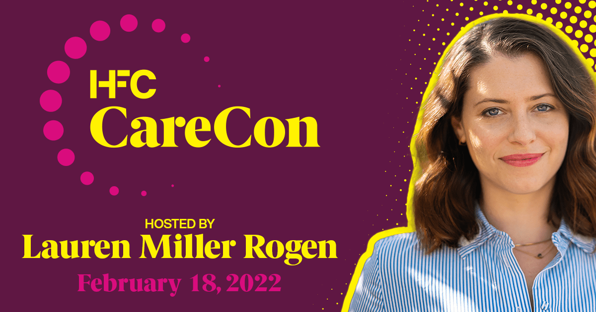 CareCon promotional banner featuring Lauren Miller Rogan