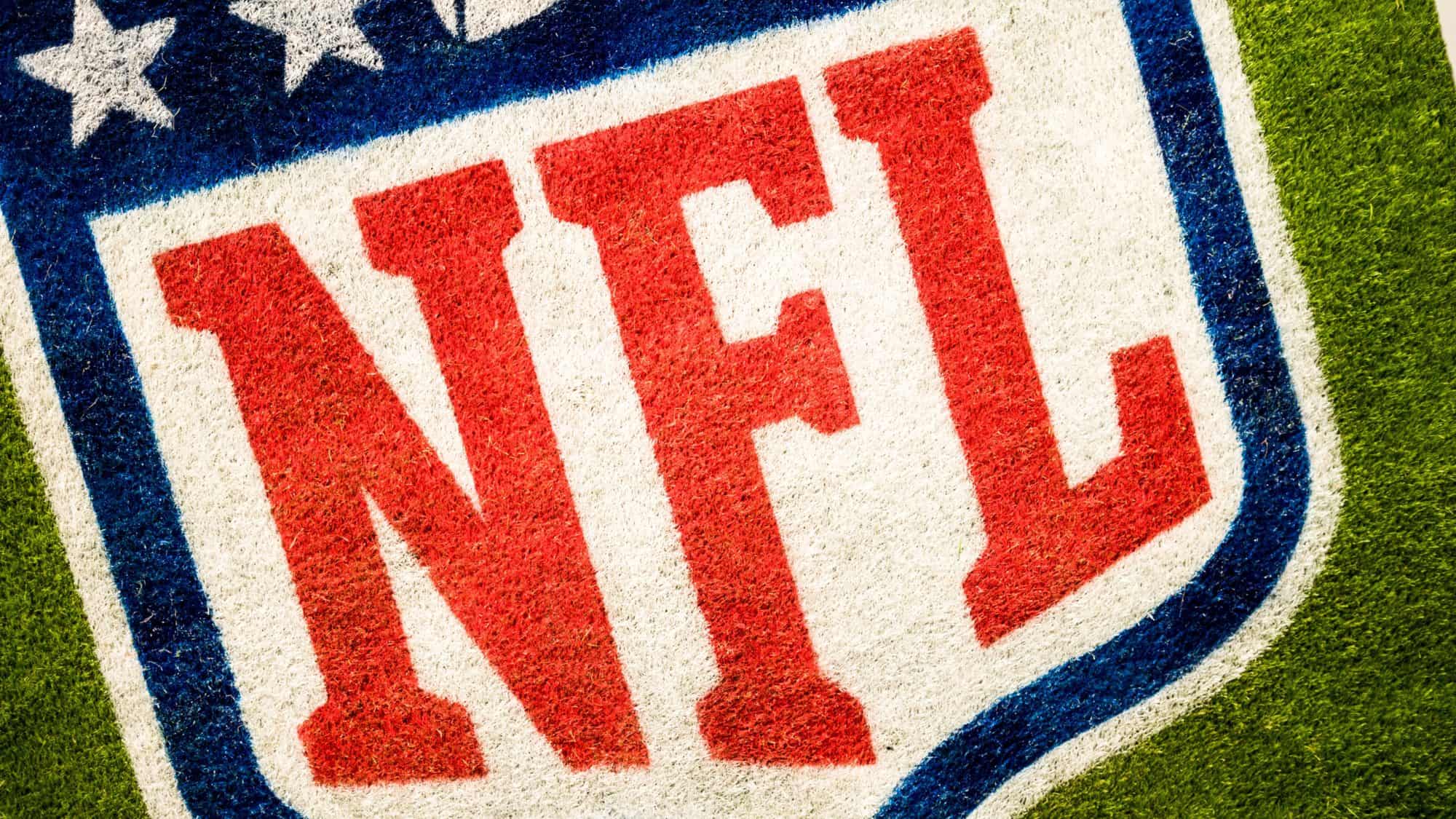 NFL logo painted on field