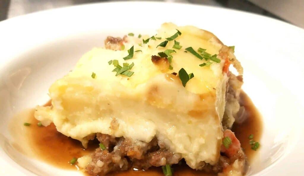 Chef Tonys Shepherds Pie at Kensington Place memory care community in Redwood City California