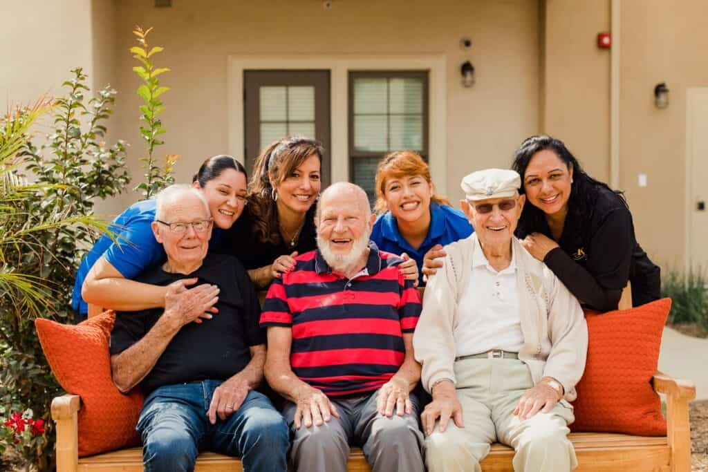 caregivers and adults smiling