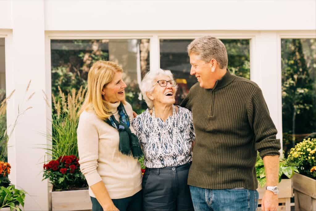 older lady with adult couple