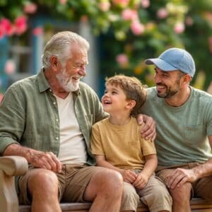 Three,Generations,,Grandpa,,Son,And,Grandson,Enjoying,A,Beautiful,Summer