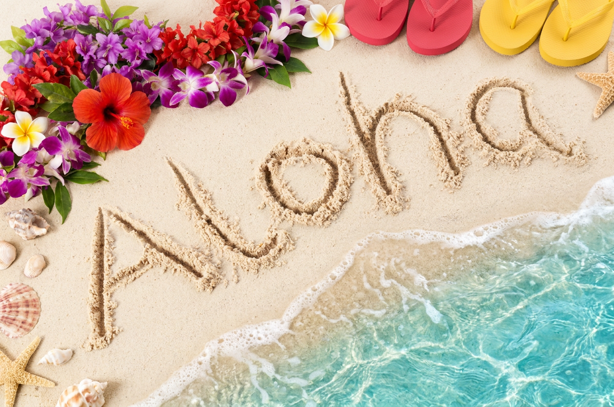 aloha sand lei luau