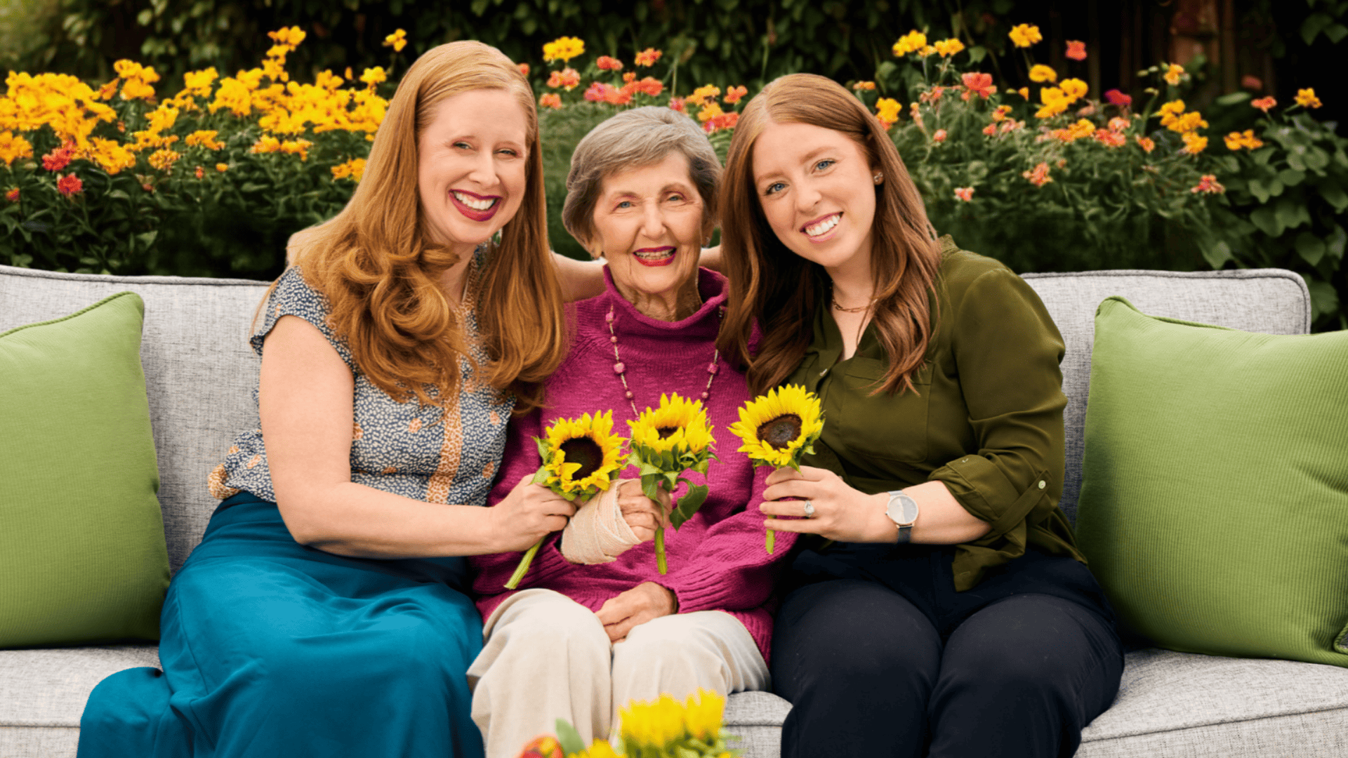 senior lady and her family