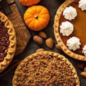 Assortment of holiday pies