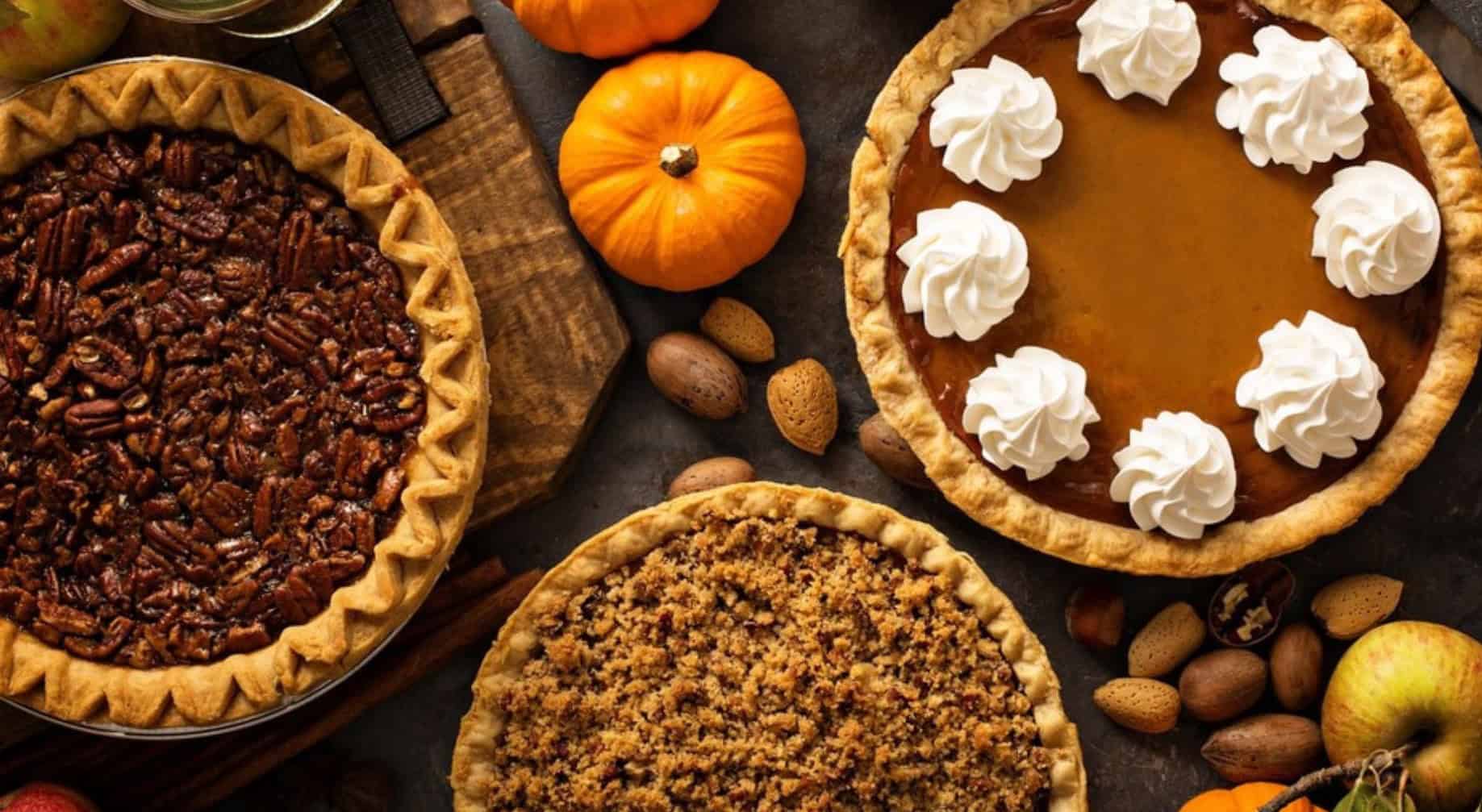 Assortment of holiday pies